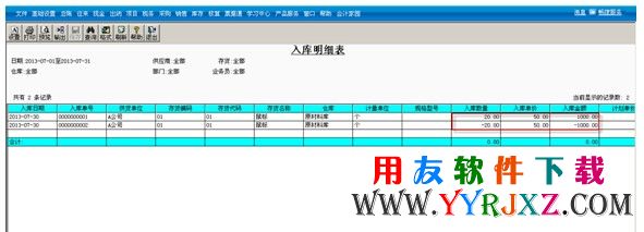 查看存货明细账