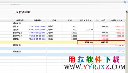 查看预付明细账