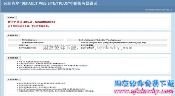 HTTP 错误 401.2-Unauthorized图示