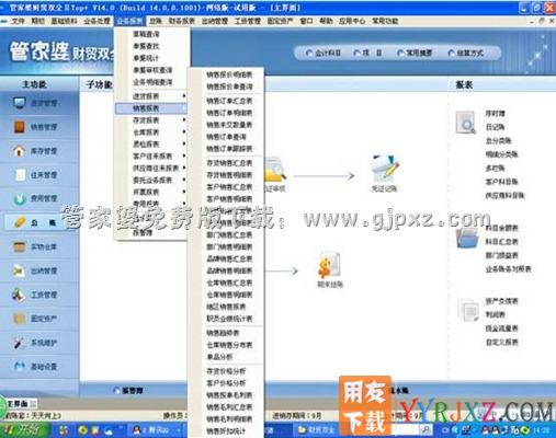 管家婆财贸双全ⅡTop+业务管理菜单界面图示