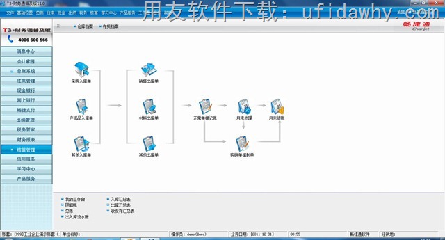 用友通T3标准版10.9免费试用版软件图示